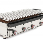 Grelhador a gás de pedra vulcânica 120cm reguláveis em 3 alturas