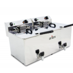 Fritadeira Elétrica Trifásica 12+12L c/Contator e Torneira 695x495x325