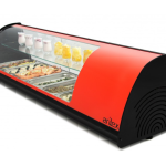 Vitrine refrigeradas 6 bandejas c/2 camadas GN1/3 Vermelha