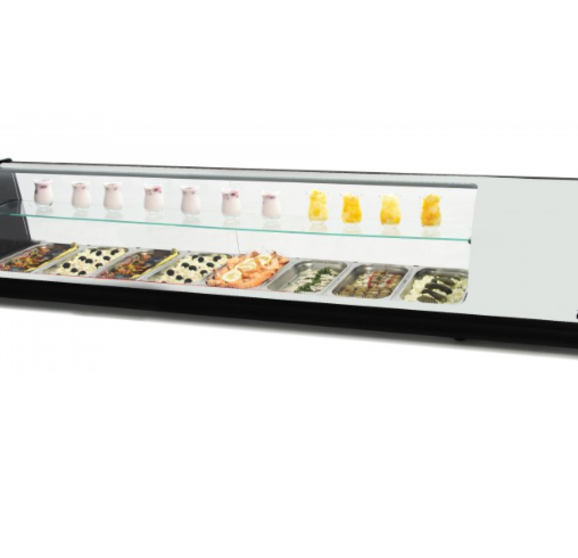 Vitrine Refrigeradas Capacidade 8 c/2 níveis Gn1/3 Branco