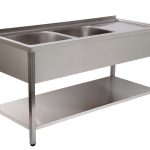 Bancada lava loiça duplo c/escorredor à esquerda