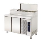 Bancada Refrigerada com 2 portas e vitrine de ingredientes 290l - 370W - 1350X708X850mm