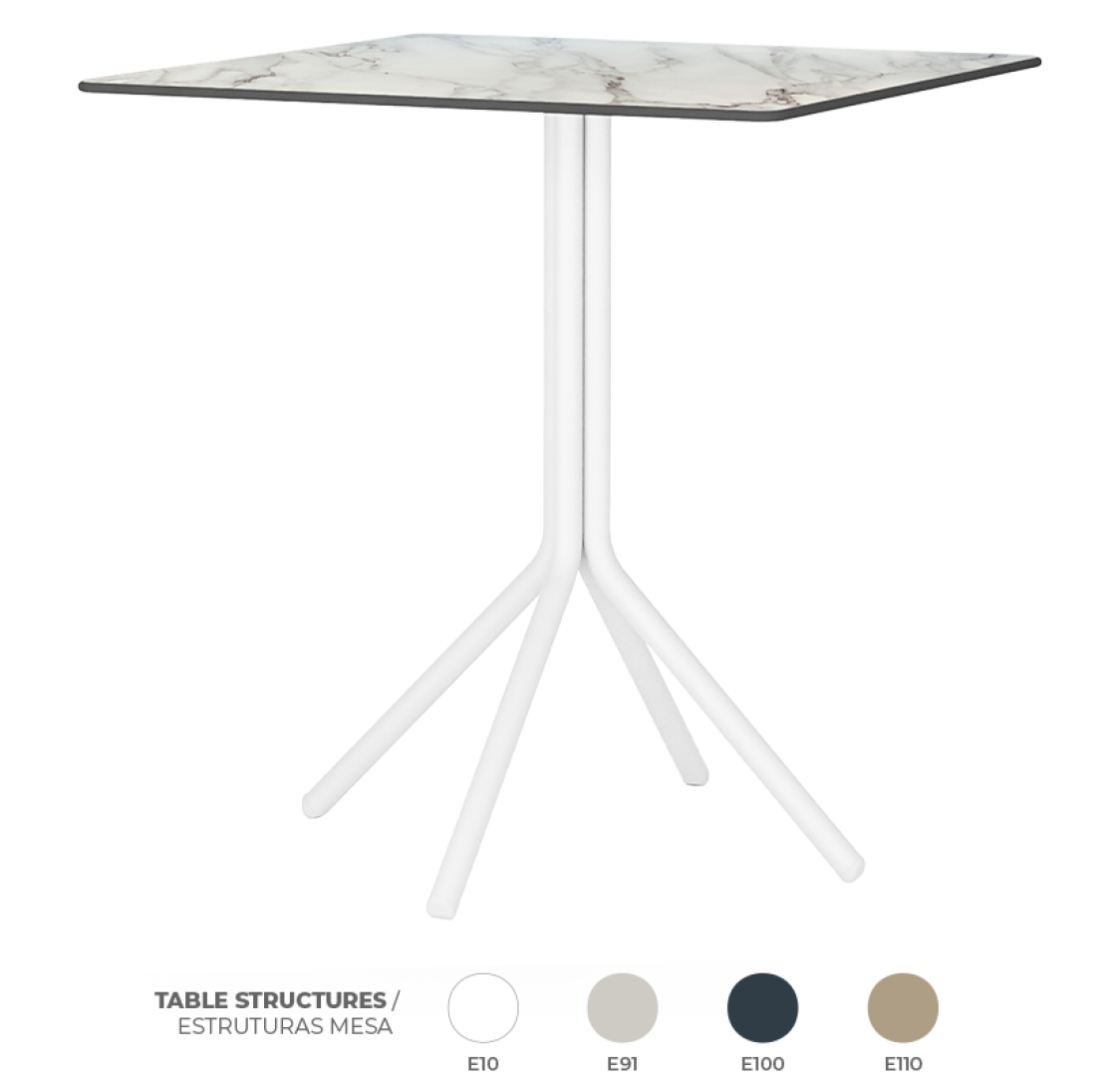 Pack 6 Mesas Daisy White Marble