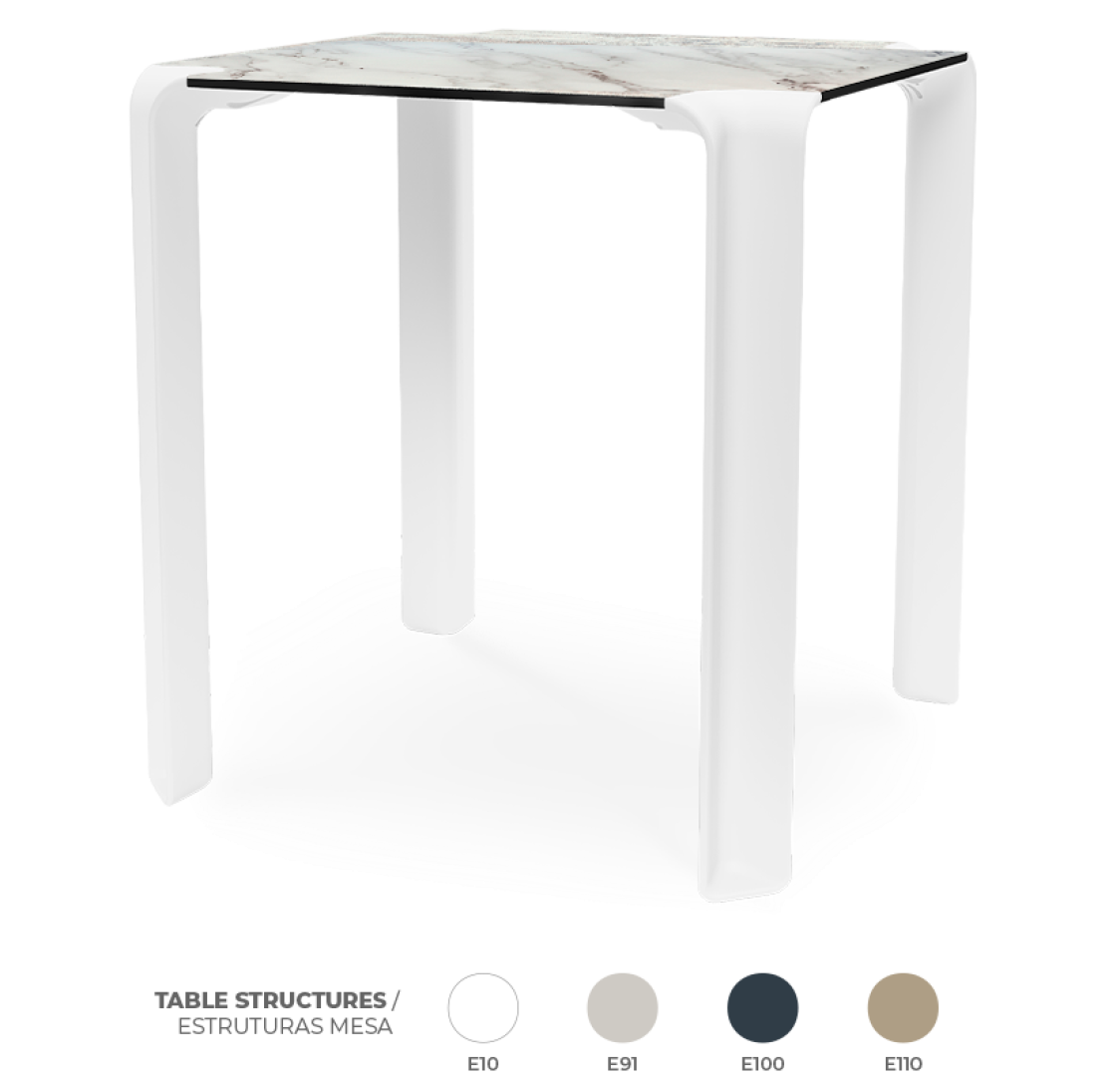 Pack 8 Mesas Iris White Marble