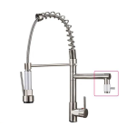 Torneira de Chuveiro Níquel Escovado com misturador de água quente e fria e guindaste com bico duplo