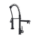 Torneira de Chuveiro Preta com misturador de água quente e fria e guindaste com bico duplo