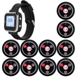 Sistema de chamada para restaurante / Beeper / Pager, 10 discos e 1 relógio, alcance 100m