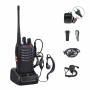 Pack de 4 Walkie Talkies portáteis com carregador UE, auricular e microfone