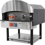 Forno para Pizza a Gás e Lenha com Base Giratória em Pedra 6 Pizzas Diâmetro 300 mm