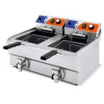 Fritadeira elétrica 10+10L com torneira 570x470x345mm