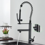 Torneira de Chuveiro Bronze Preta com misturador de água quente e fria