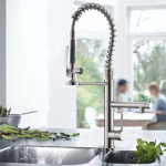 Torneira de Chuveiro Níquel Escovado com misturador de água quente e fria