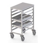 Carro de inox para 8 bandejas GN1/1 460x640x900mm