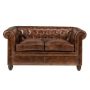 Sofá Chester 2 lugares castanho