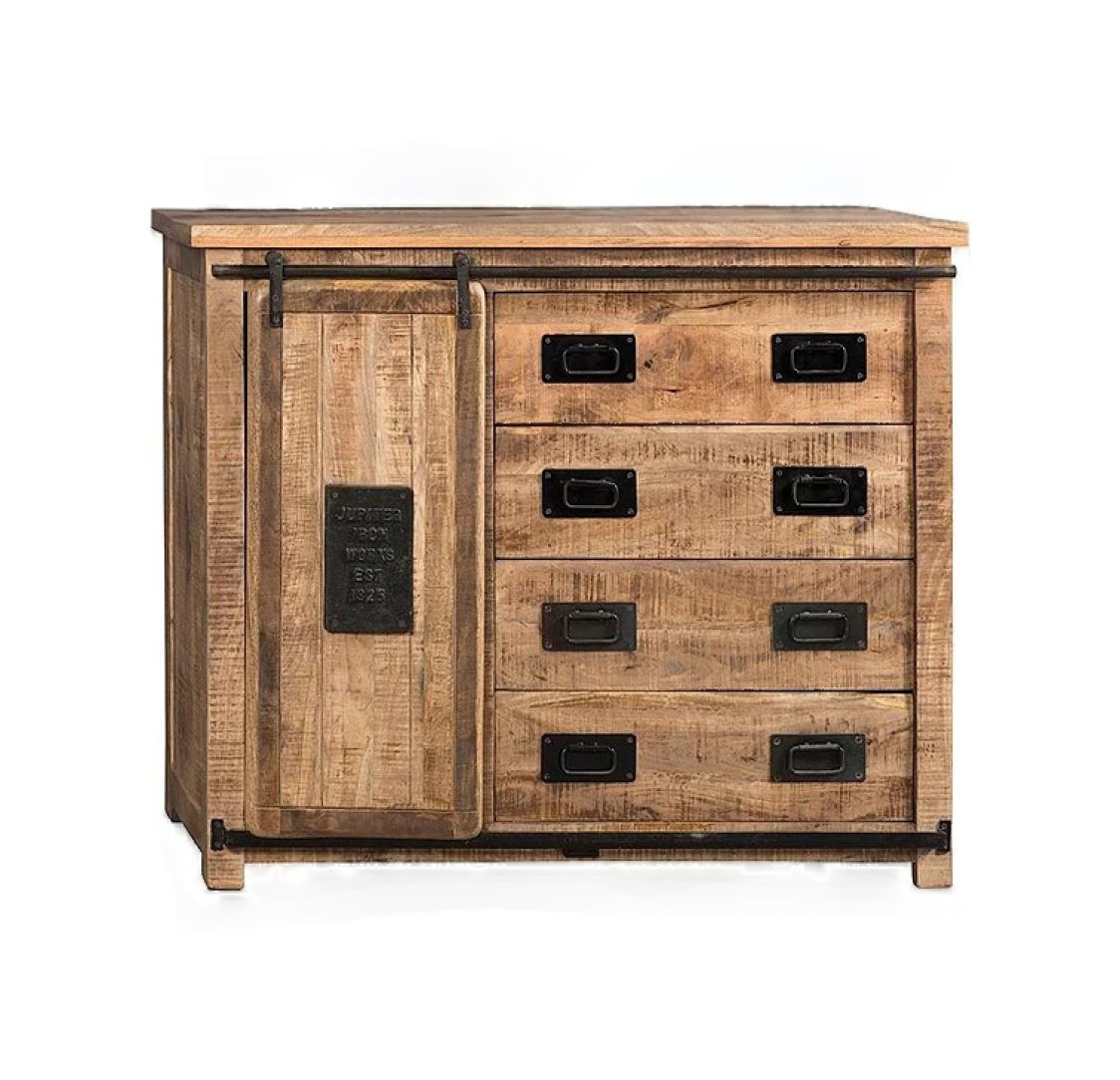 Cómoda Newport de 1 porta e 4 gavetas