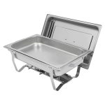 Rechaud / Aquecedor de alimentos para buffet retangular 7L em aço inoxidável
