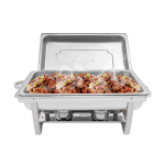 Rechaud / Aquecedor de alimentos para buffet retangular 9L em aço inoxidável