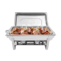 Rechaud / Aquecedor de alimentos para buffet retangular 9L em aço inoxidável