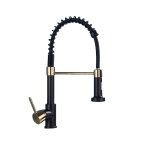 Torneira de Chuveiro Preta e Dourada com misturador de água quente e fria