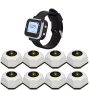 Sistema de chamada para restaurante / Beeper / Pager Branco, 8 discos e 1 relógio, alcance 800m