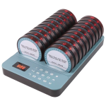 Sistema de chamada para restaurante / Beeper / Pager Preto, 20 discos e 1 relógio, alcance 300m