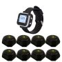 Sistema de chamada para restaurante / Beeper / Pager Preto, 8 discos e 1 relógio, alcance 800m