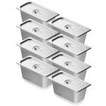Conjunto de 8 Recipientes Gastronorm 1/3 Metálicos 5.93L