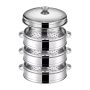 3 Camadas de Panela a Vapor com Tampa Ø22.5cm em Aço Inoxidável
