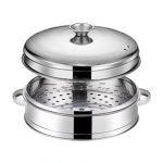 Camada de Panela a Vapor com Tampa Ø27.4cm em Aço Inoxidável