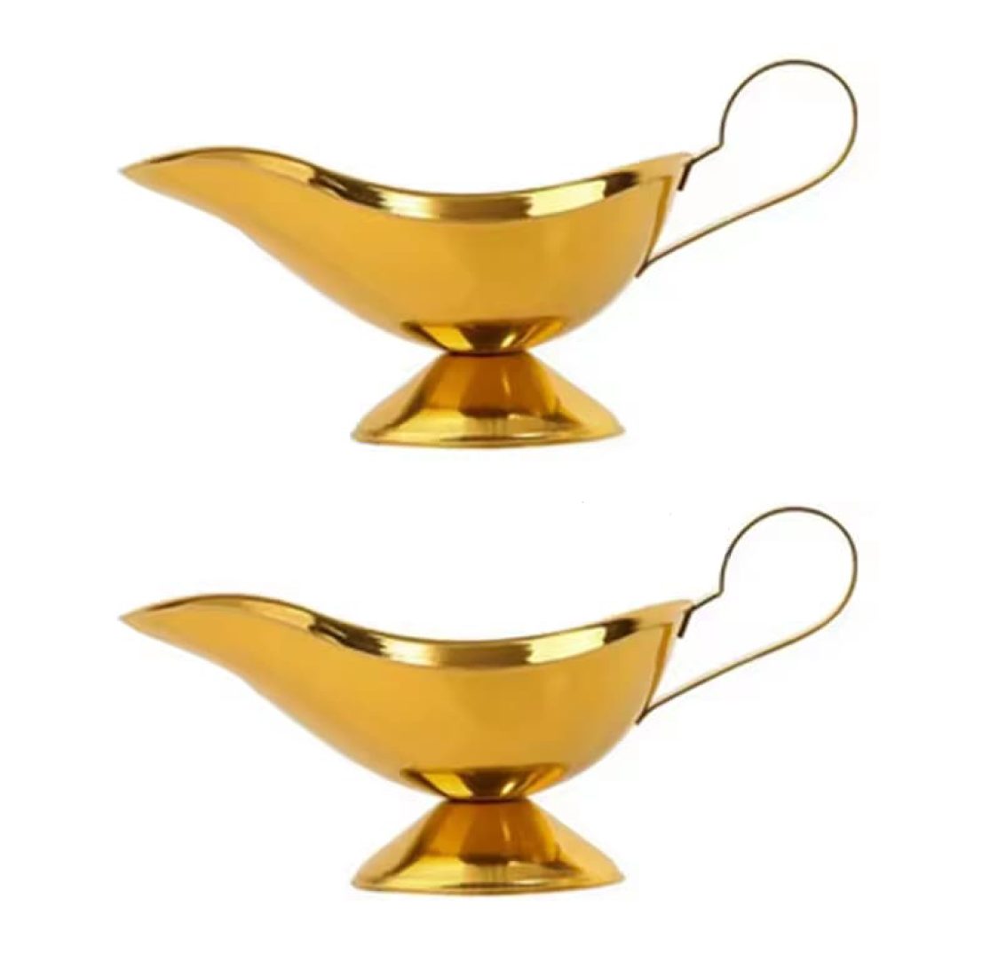 Conjunto 2 Molheiras Douradas 140g em Aço Inoxidável