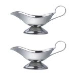 Conjunto 2 Molheiras Prateadas 140g em Aço Inoxidável