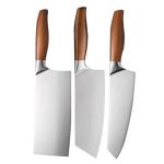 Conjunto de 3 Facas de Corte e de Chef e Cutelo Japonesas Profissionais