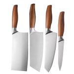 Conjunto de 4 Facas de Legumes e de Corte e de Chef e Cutelo Japonesas Profissionais