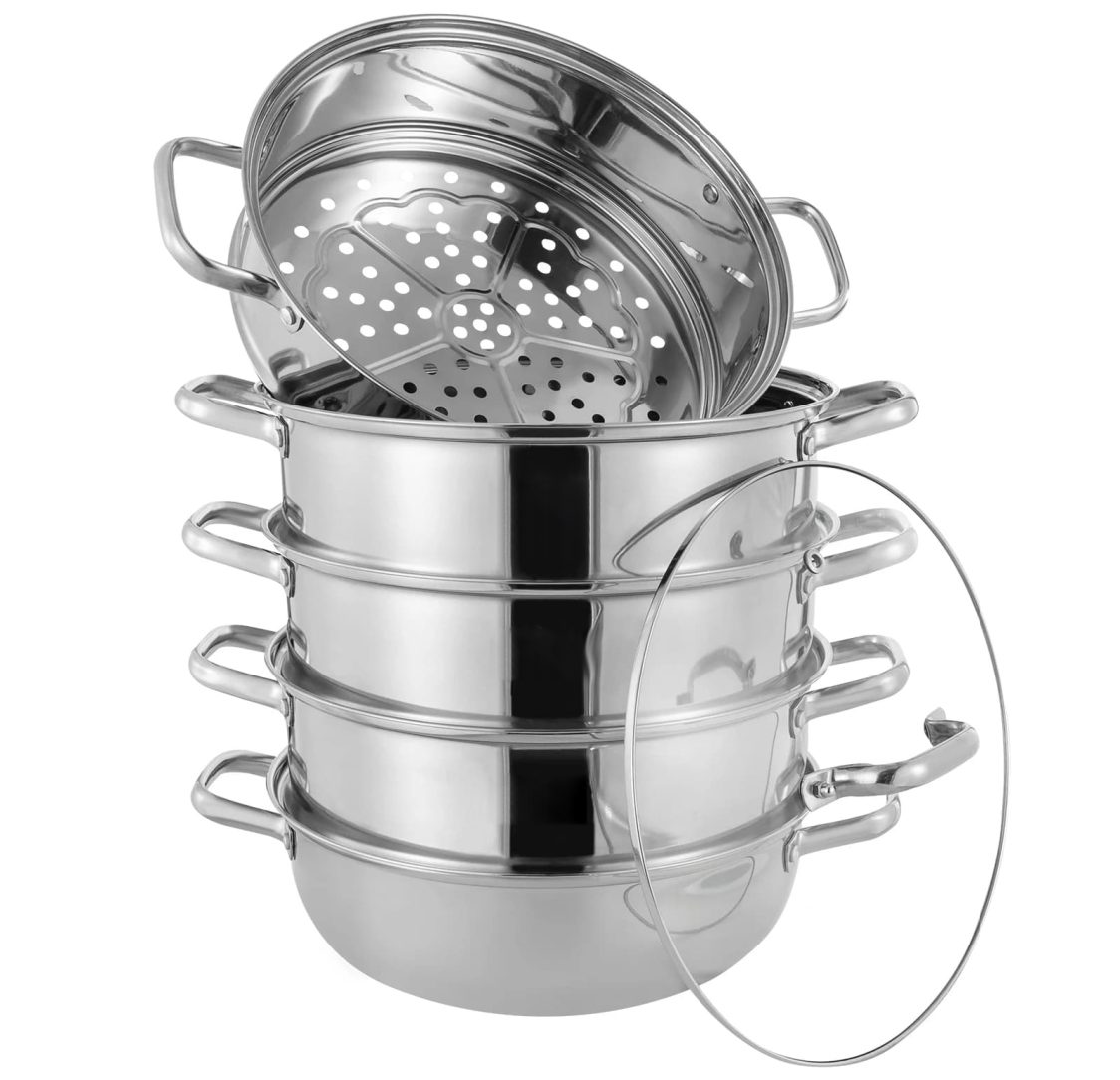 Panela a Vapor de 5 camadas Ø30cm em Aço Inoxidável