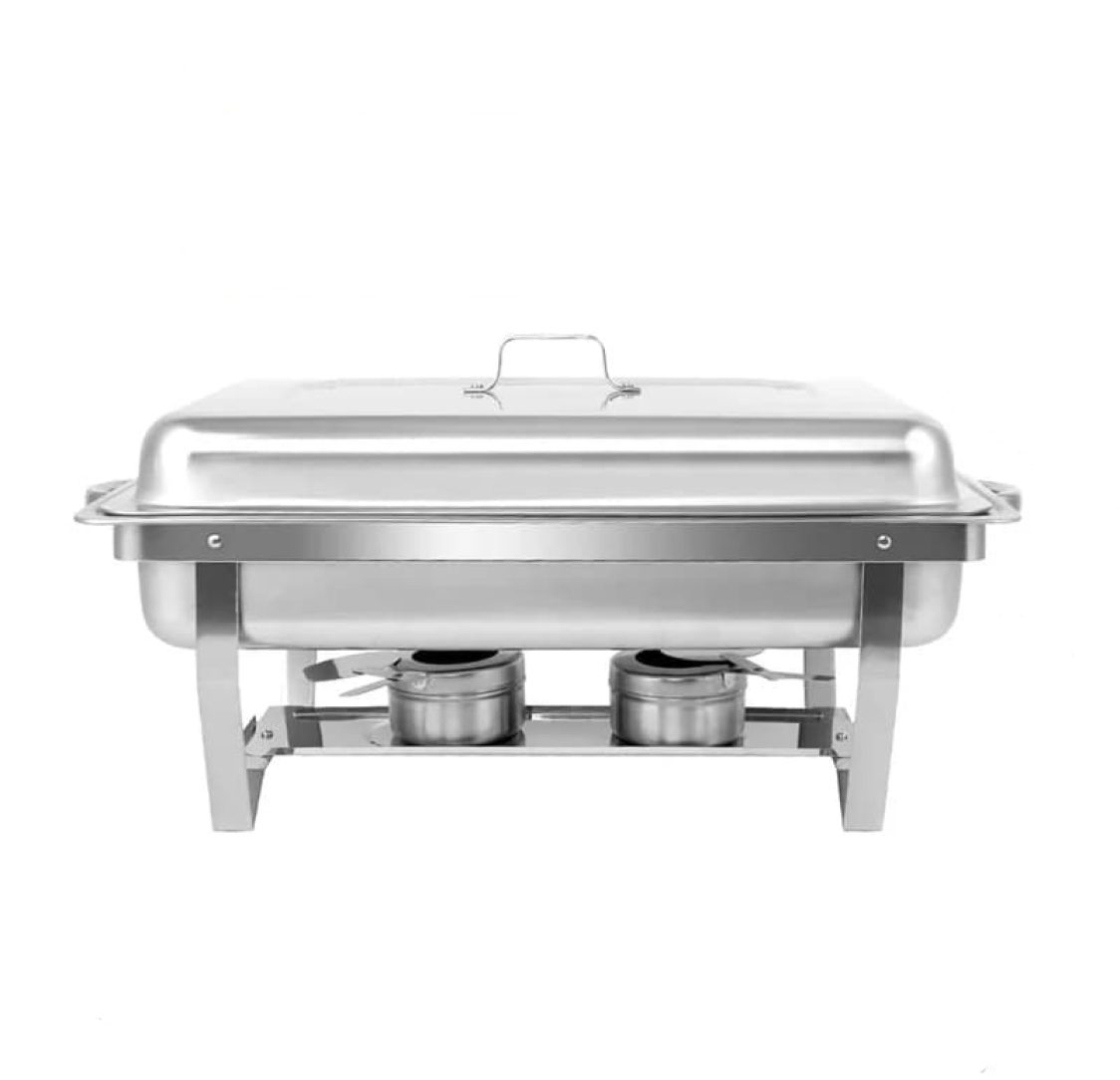 Rechaud / Aquecedor de alimentos para buffet retangular 9L em aço inoxidável