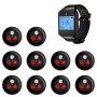 Sistema de chamada para restaurante / Beeper / Pager, 10 discos e 1 relógio transmissor, alcance 200m