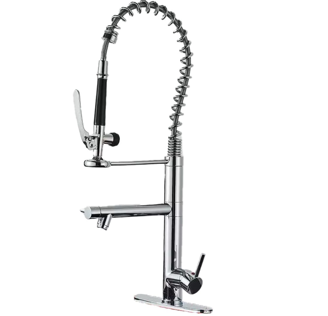 Torneira de Chuveiro Cromada com base com misturador de água quente e fria