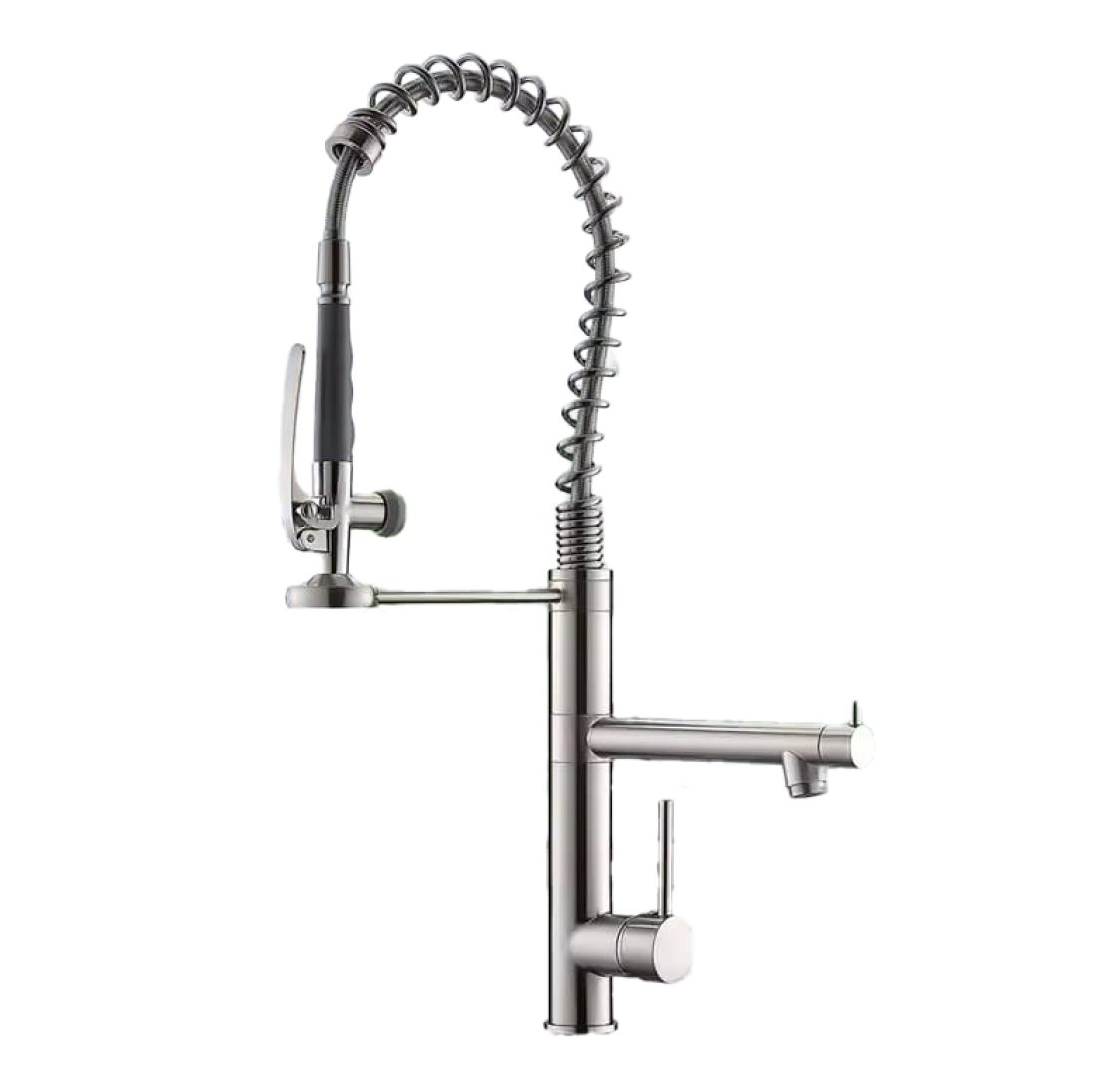 Torneira de Chuveiro de Níquel Escovado com misturador de água quente e fria