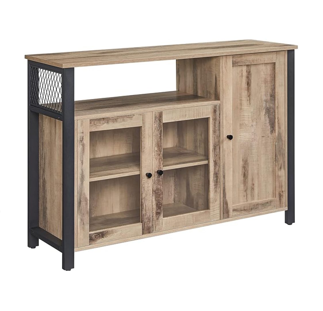 Aparador com 3 Portas e Prateleira Castanho Caramelo