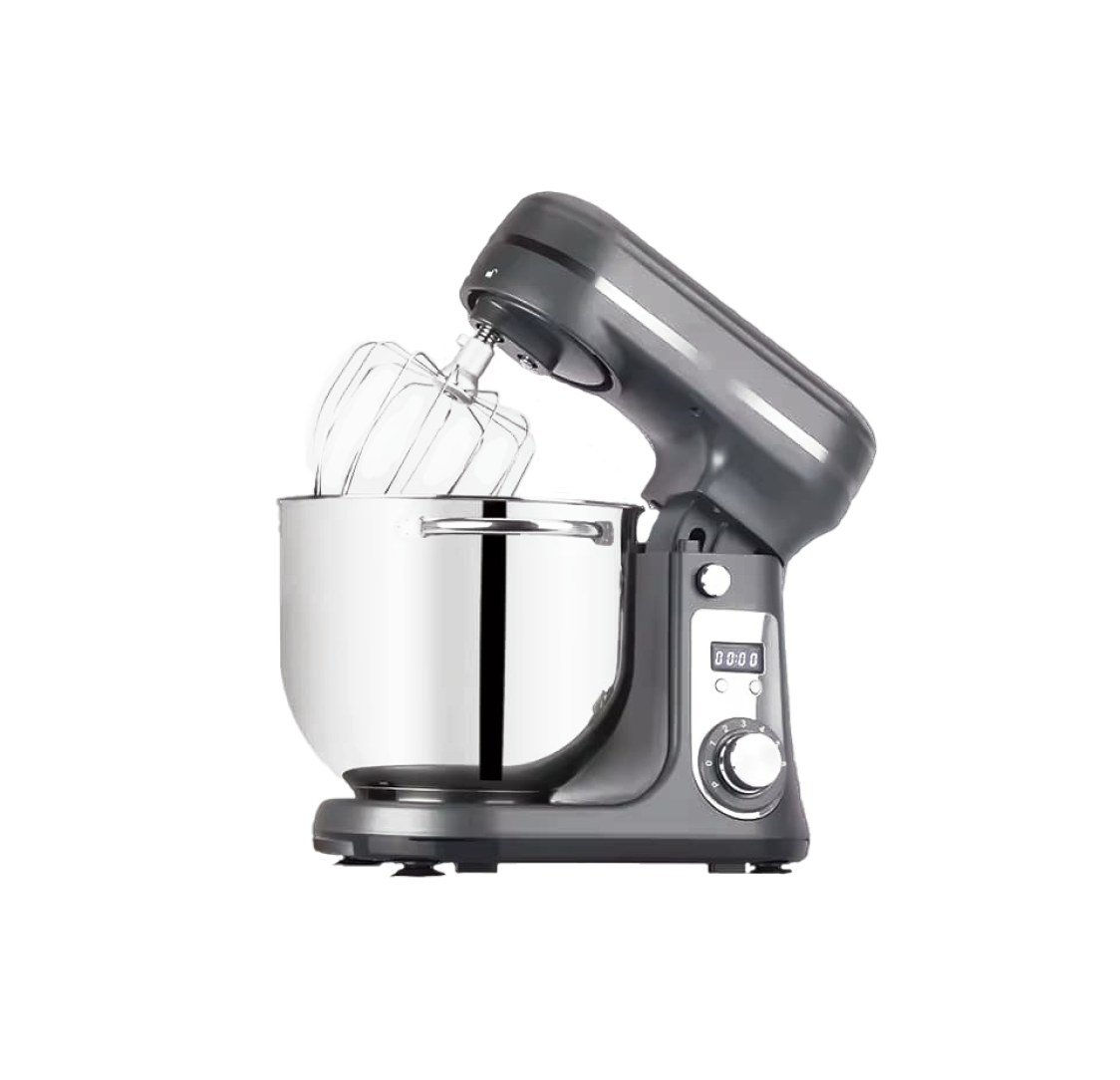 Batedeira / Amassadeira Cinzenta 6L com tigela em aço inoxidável 1200W