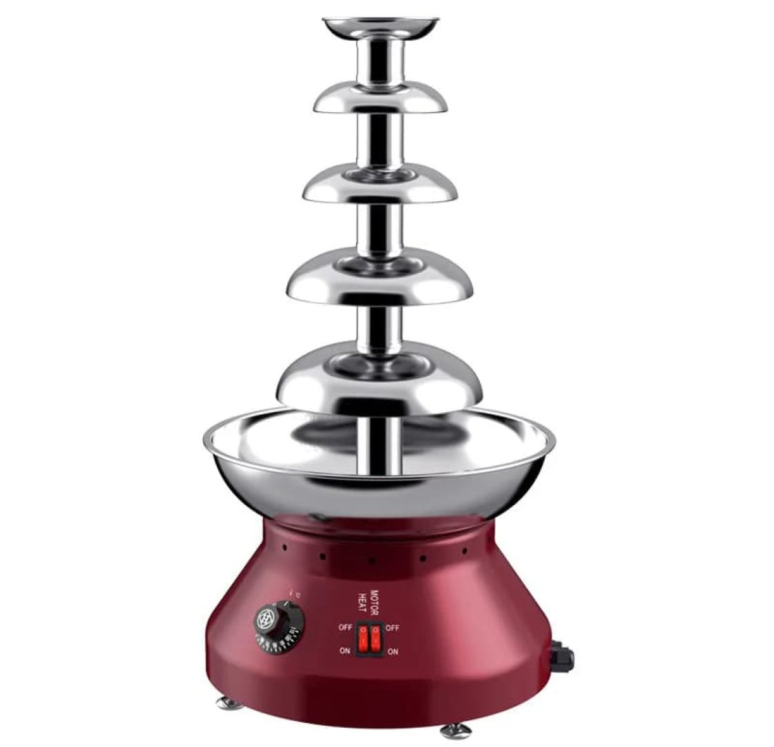 Fonte de Chocolate em Cascata com 5 Níveis Vermelha