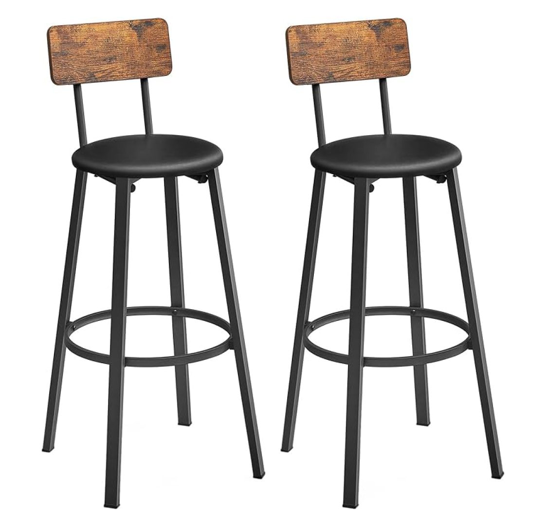 Pack 2 Bancos de Bar Castanho Rústico