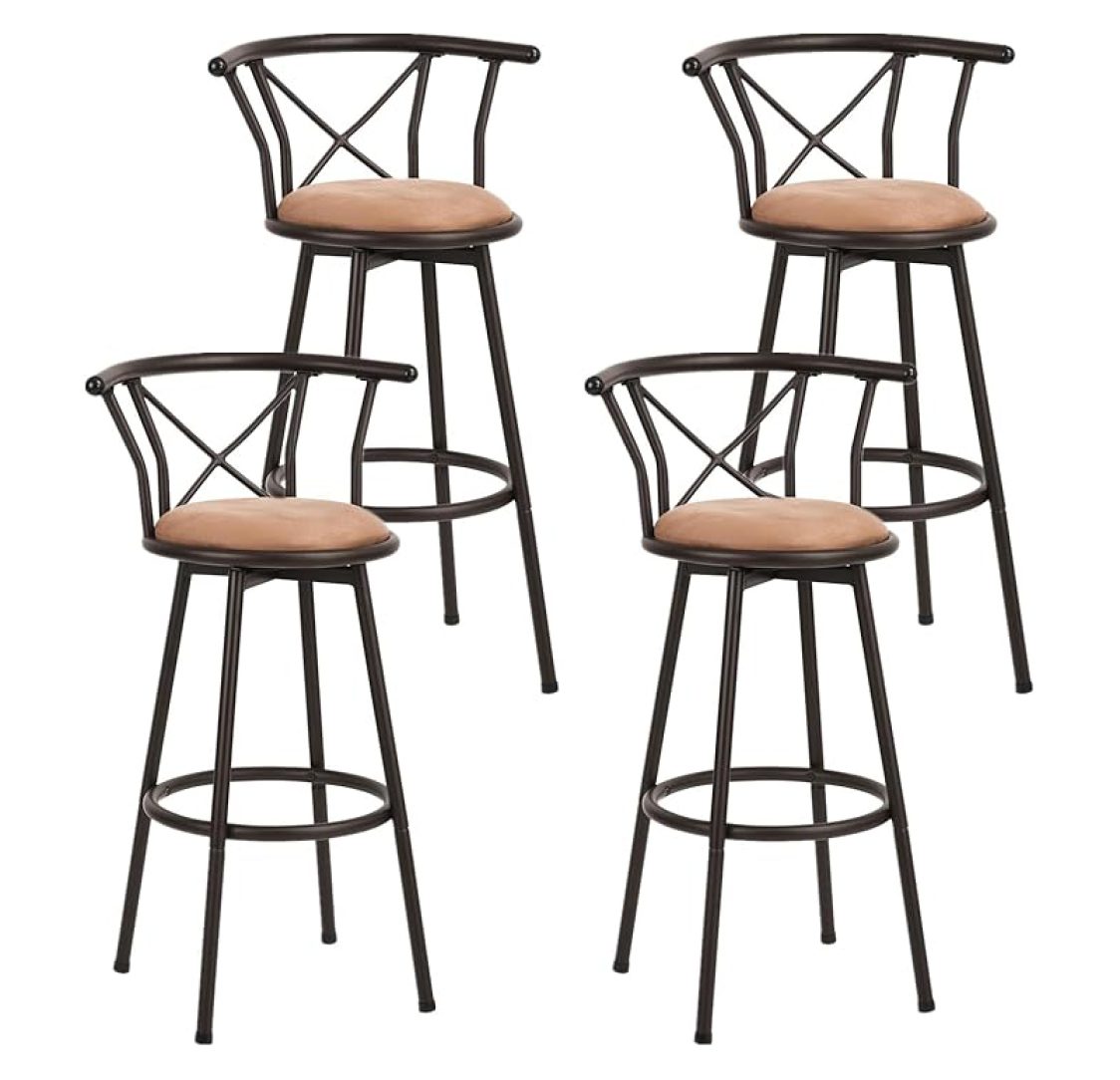 Pack 4 Bancos de Bar em Pele Sintética