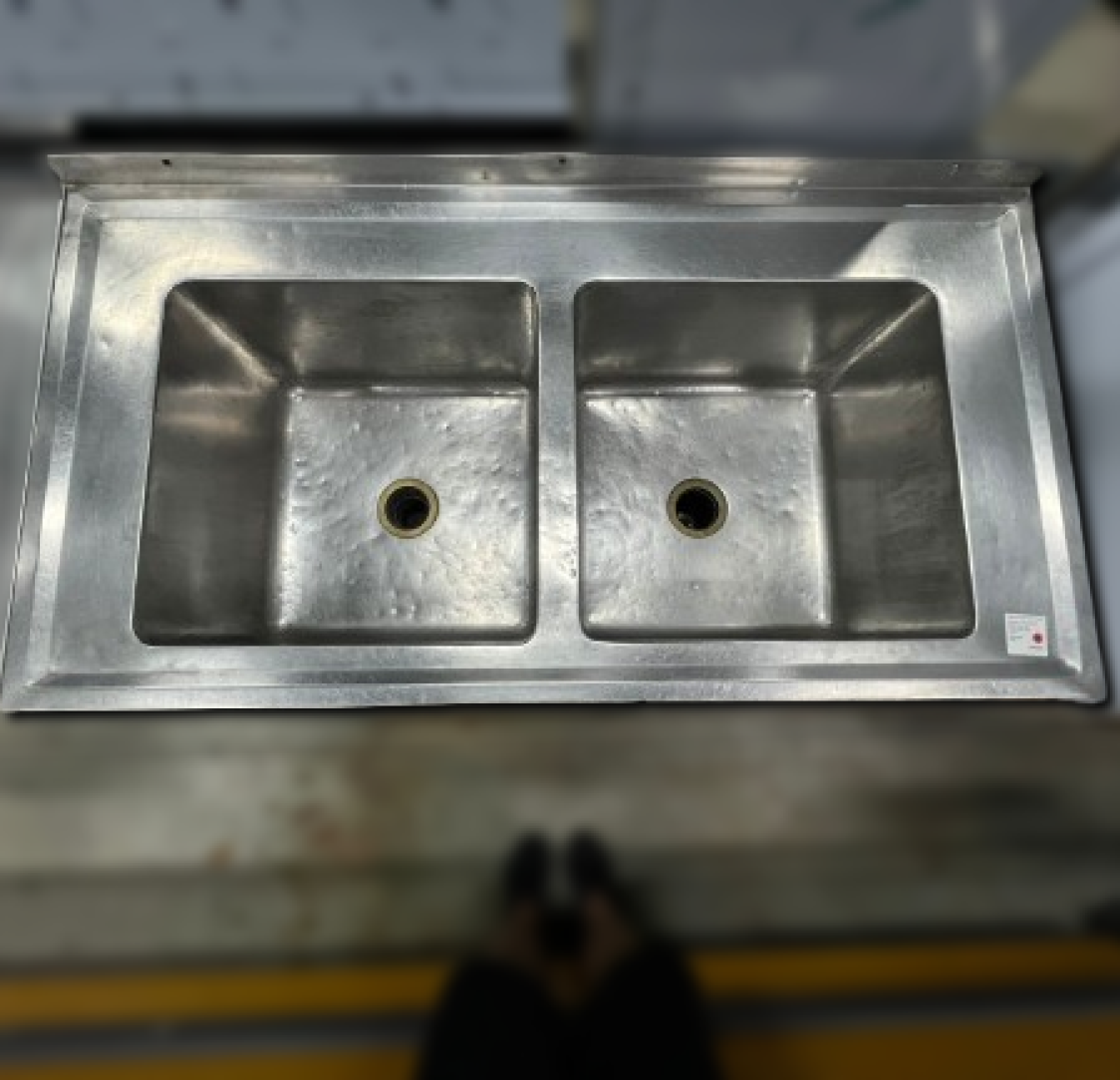 Bancada de Lavar Louça Dupla em Inox