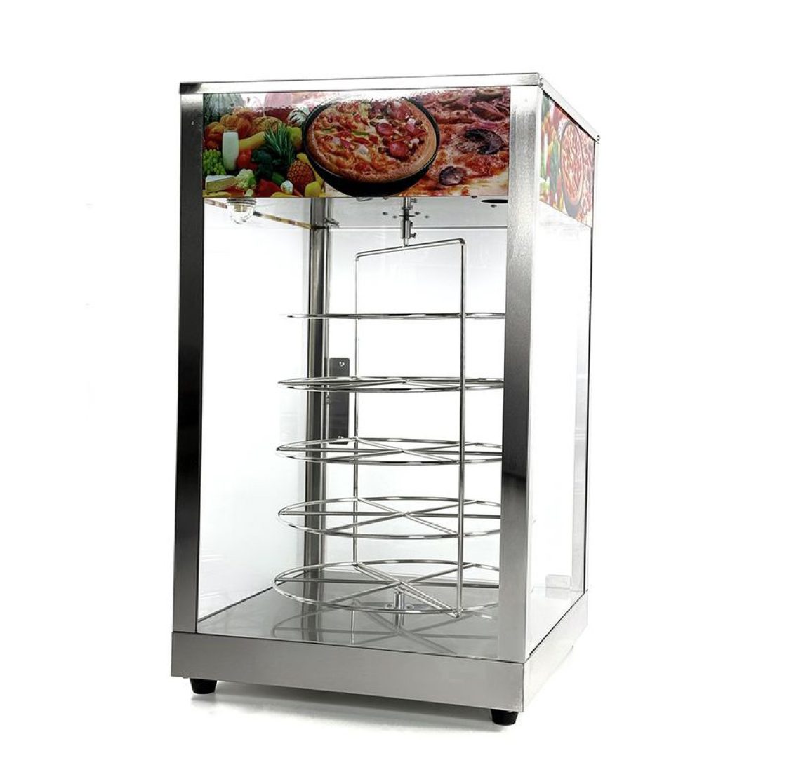 Vitrine Aquecida para Pizzas Rotativa 650W 490x490x810mm