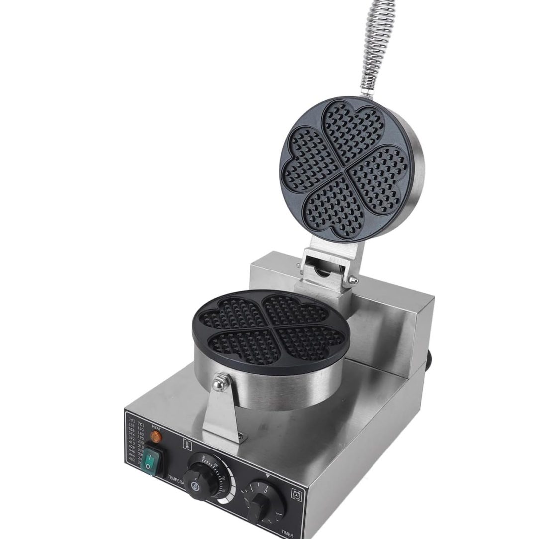 Máquina de Waffle em Corações 1200W