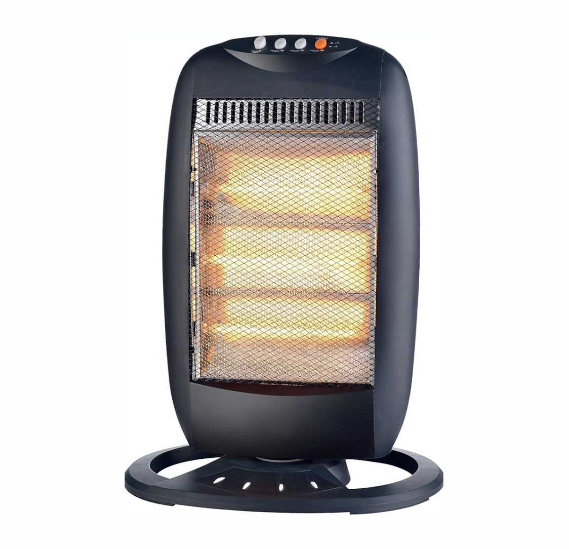 Aquecedor de Halogénio Preto Oscilante 1200W